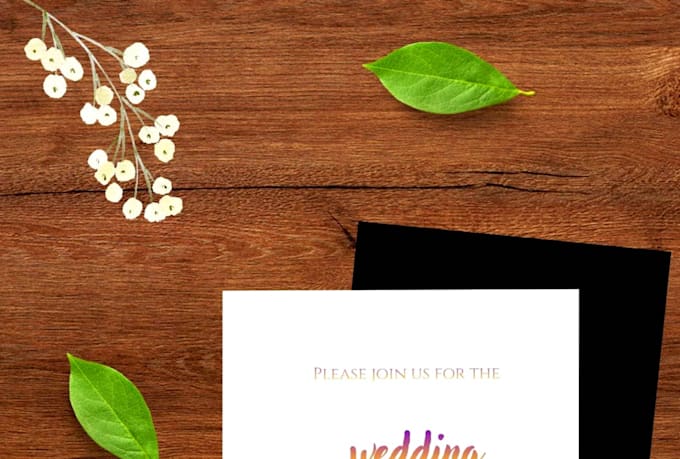 create modern floral wedding invitation